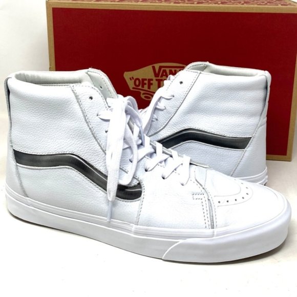 VANS Sk8-Hi XL Shoes Big Mood Leather White Men's Size Skate Casual VN0A5KRYWHT - Picture 6 of 12